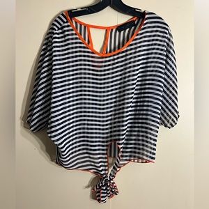 Nautical Sheer Blouse EUC